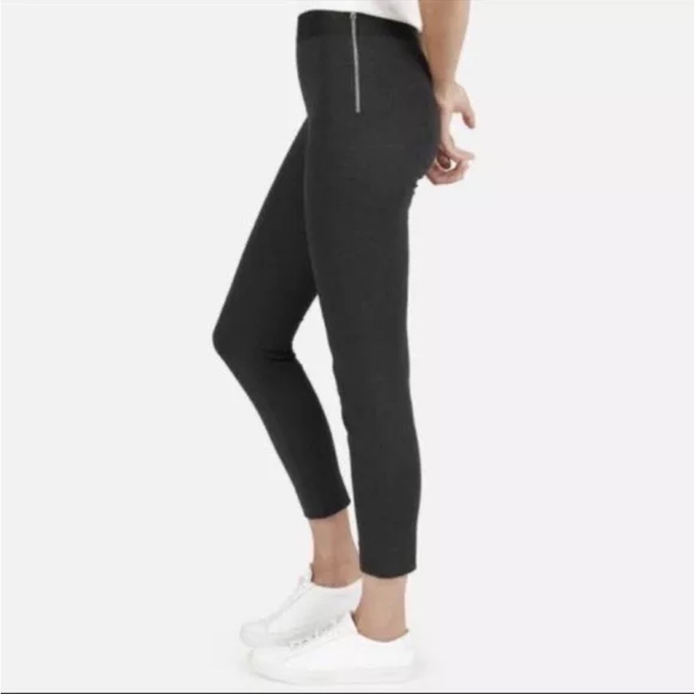 Everlane Charcoal Gray The Stretch Ponte Crop Pants Side-Zip Skinny Capri